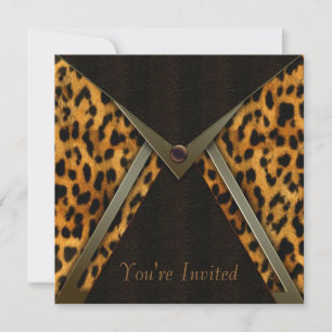 Leopard-fest Invitationsmall Inbjudningar