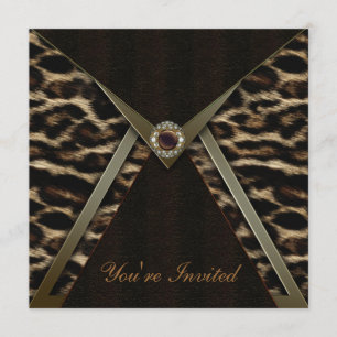 Leopard-fest Invitationsmall Inbjudningar