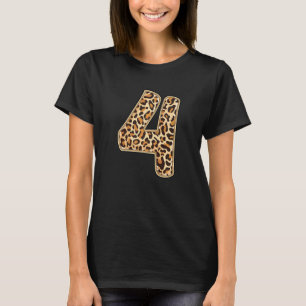 Leopard Fjärde 4-års Födelsedagsfest Fyra 4 År Gam T Shirt
