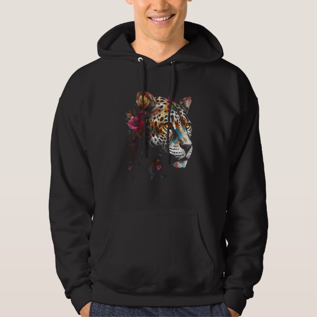 Leopard flower  animal leopard hoodie (Framsida)