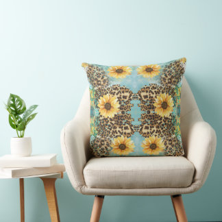 Leopard Flower Pillow, Flower Pillow Kudde