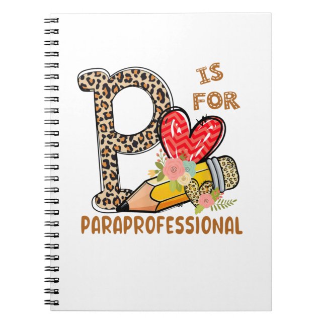 Leopard Flowers ParaProfessional Back to school Anteckningsbok (Framsidan)