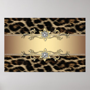Leopard Födelsedagsfirande Banderoller Poster