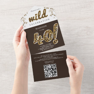 Leopard Foil Balloon 40 Birthday QR Code OSA