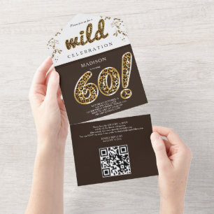 Leopard Foil Balloon 60 Birthday QR Code OSA Al