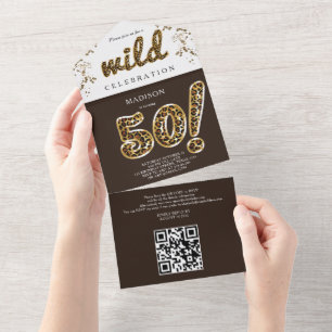 Leopard Folieballong 50-årsdag QR-kod RSVP Al