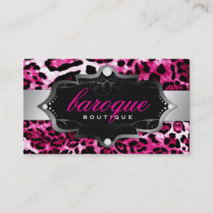 Leopard för 311 barock Boutiqueshock rosa Visitkort