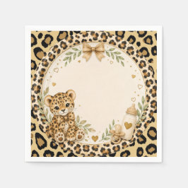 Leopard för baby shower pappersservett