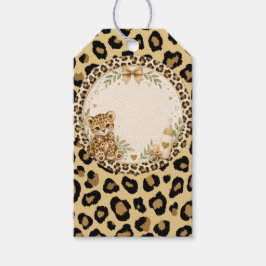 Leopard för baby shower presentetikett