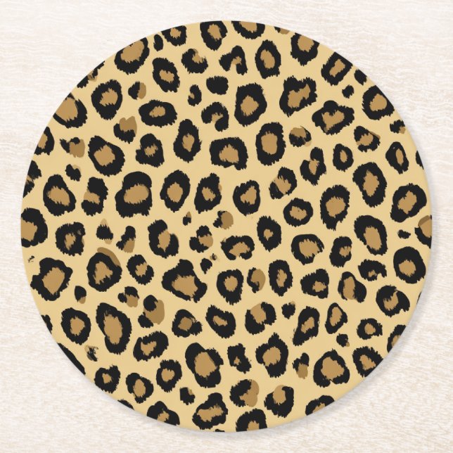 Leopard för baby shower underlägg papper rund (Framsidan)