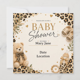 Leopard för babyfirande inbjudningar