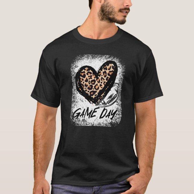 Leopard för fotboll Skriv ut Heart Stil Footba T Shirt (Framsida)