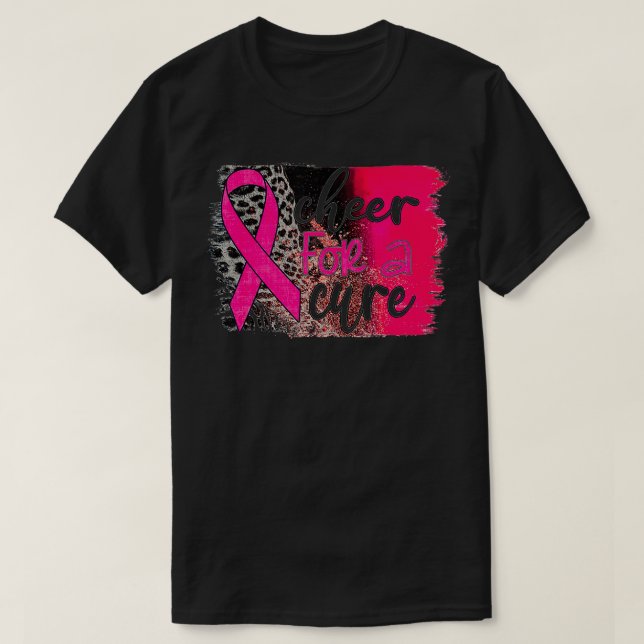 Leopard för ökad medvetenhet om bröstcancer t shirt (Design framsida)