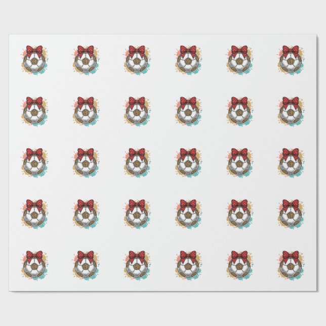 Leopard Fotboll Bow Vintage Gravyr Tröja Design_ Presentpapper (Platt)