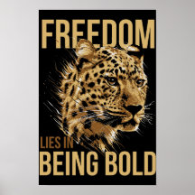 Leopard Frihet Ligger i Att Vara Djärv Citat Poste