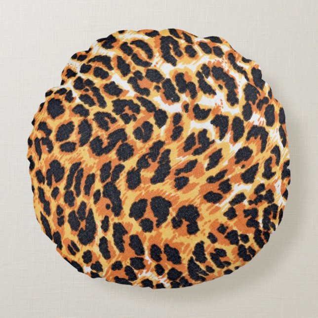 leopard fur as backgroundleopard,pattern,print,ski rund kudde (Framsidan)