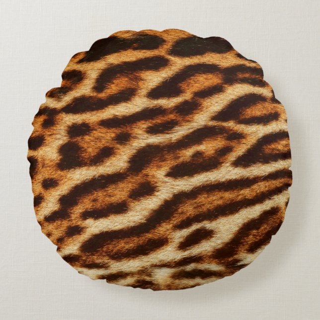 Leopard fur textures. Animal print Rund Kudde (Framsidan)