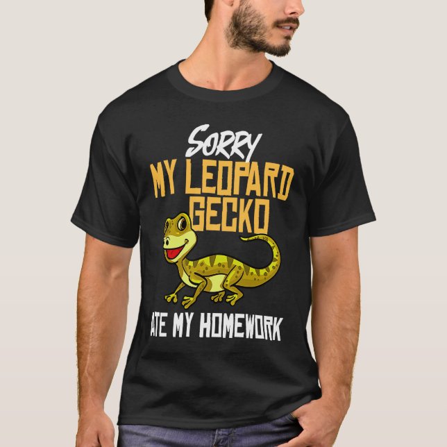 Leopard Gecko Care Tank Lizard Reptile T Shirt (Framsida)
