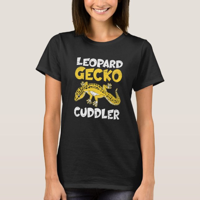 Leopard Gecko Cuddler Reptile  Cuddling Hug T Shirt (Framsida)
