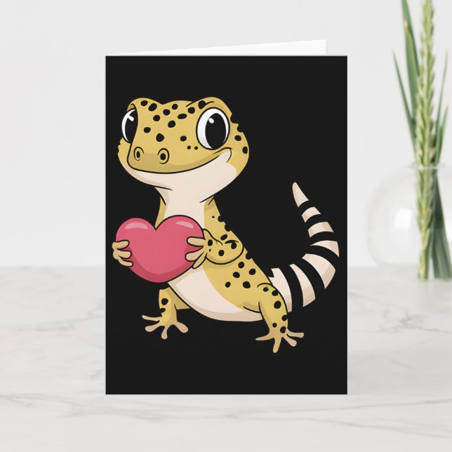 Leopard Gecko Djur Alla hjärtans dag Älskare Repti Kort (Framsida)