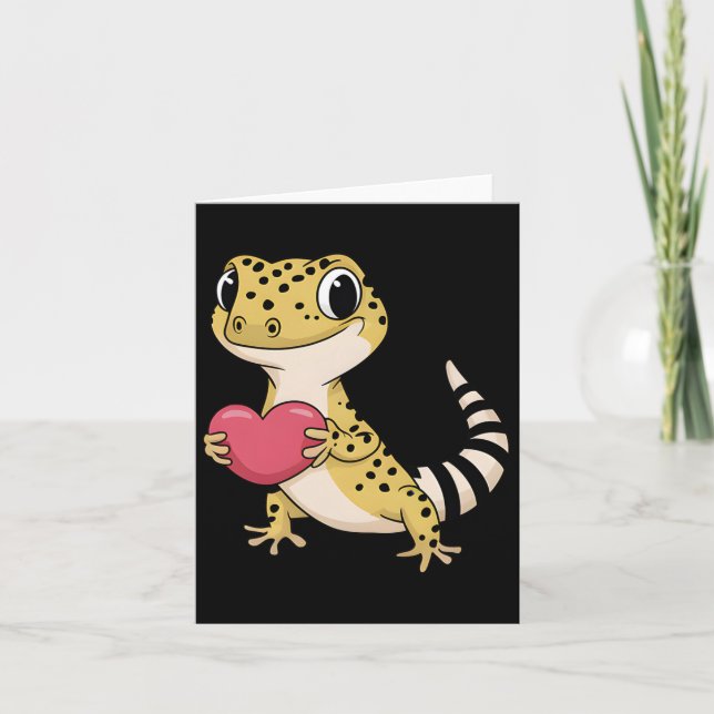 Leopard Gecko Djur Valentinskänkare Reptil  Kort (Framsida)