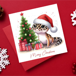 Leopard Gecko God jul Julkort