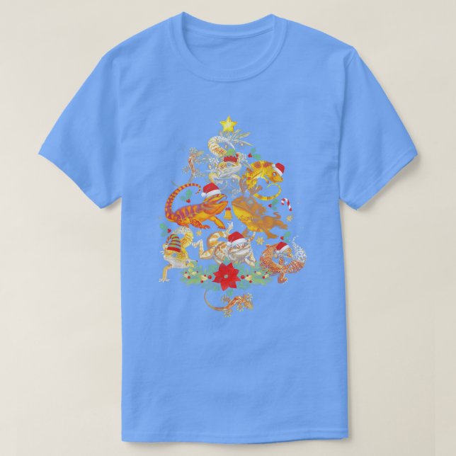Leopard Gecko Julgran Ornament Decor T Shirt (Design framsida)