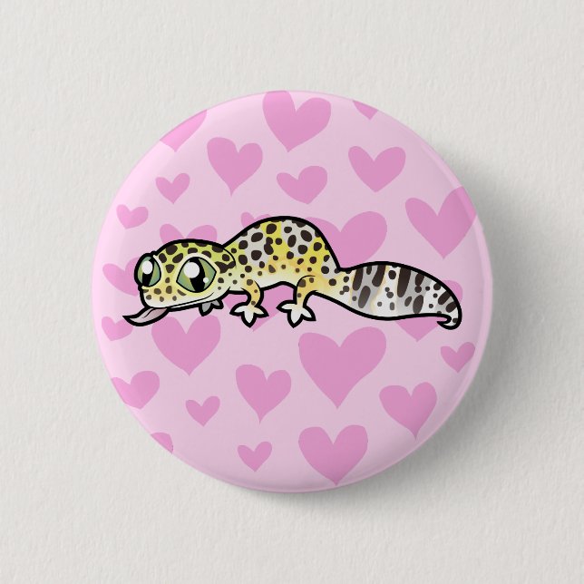 Leopard Gecko Kärlek Knapp (Framsida)