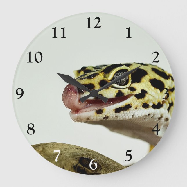 Leopard Gecko Large Clock Stor Klocka (Framsida)
