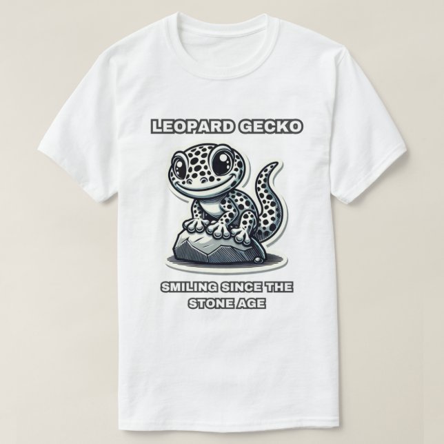 Leopard Gecko leende sedan stenåldern T Shirt (Design framsida)