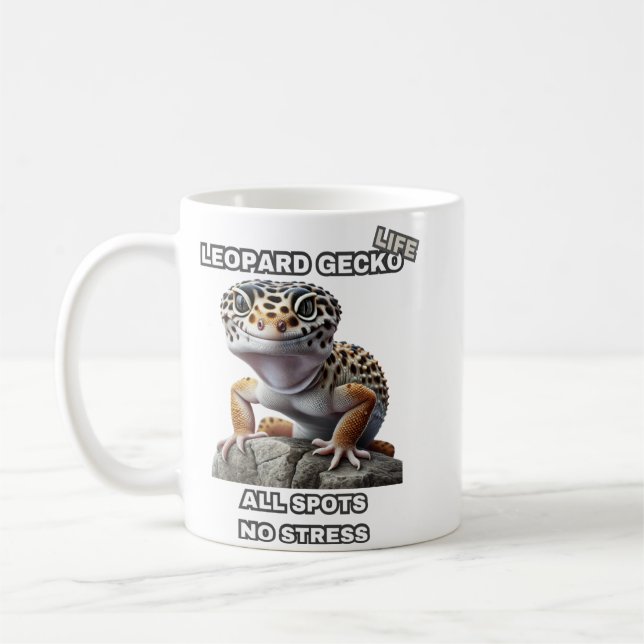 Leopard Gecko Life All Spots Stressar inte Kaffemugg (Vänster)