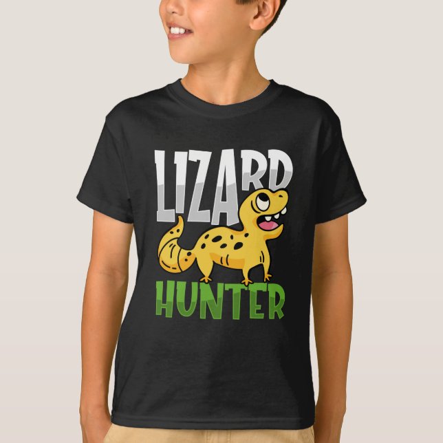 Leopard Gecko Lizard Hunter Reptiles T Shirt (Framsida)