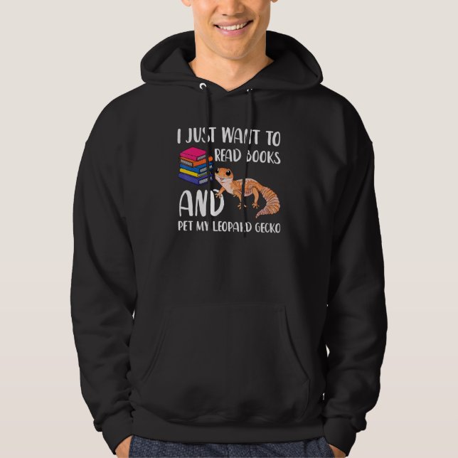 Leopard Gecko Mamma Reptile Owner Bok Nerd Bok Hoodie (Framsida)