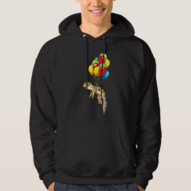 Leopard Gecko med ballonger Hoodie (Framsida)