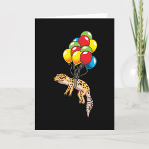 Leopard Gecko med ballonger Kort