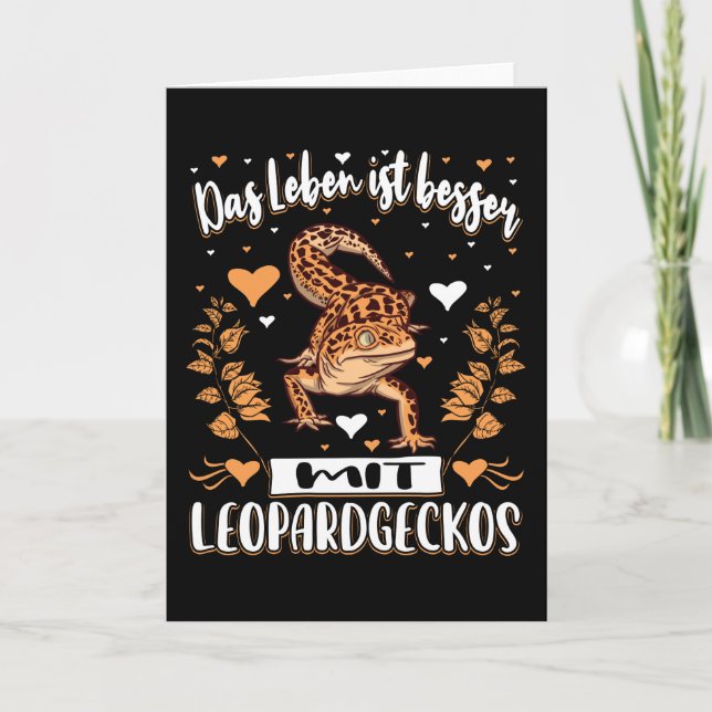 Leopard Gecko med ballonger Kort (Framsida)