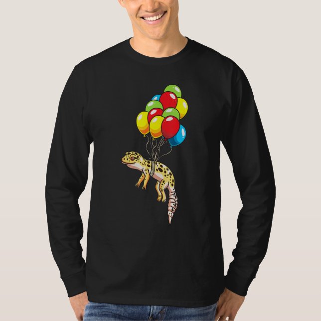 Leopard Gecko med ballonger T Shirt (Framsida)