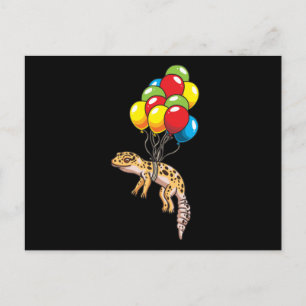Leopard Gecko med ballonger Vykort