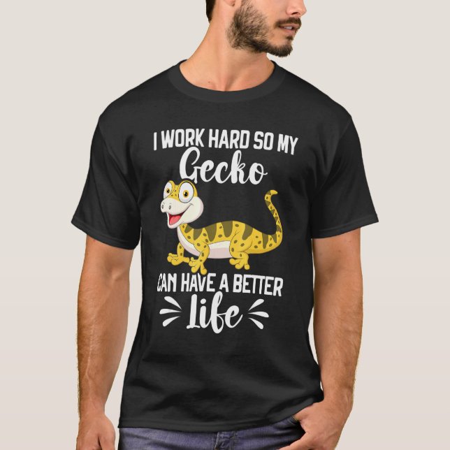 Leopard Gecko Reptile Lizard Pet Gecko Keepe T Shirt (Framsida)