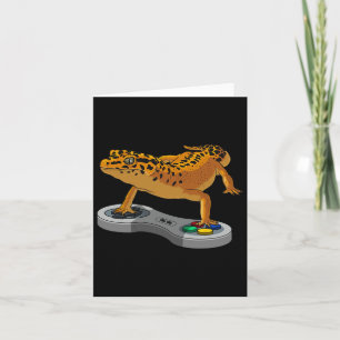 Leopard Gecko Skäggig Drake Present Barn Coola Spe Kort