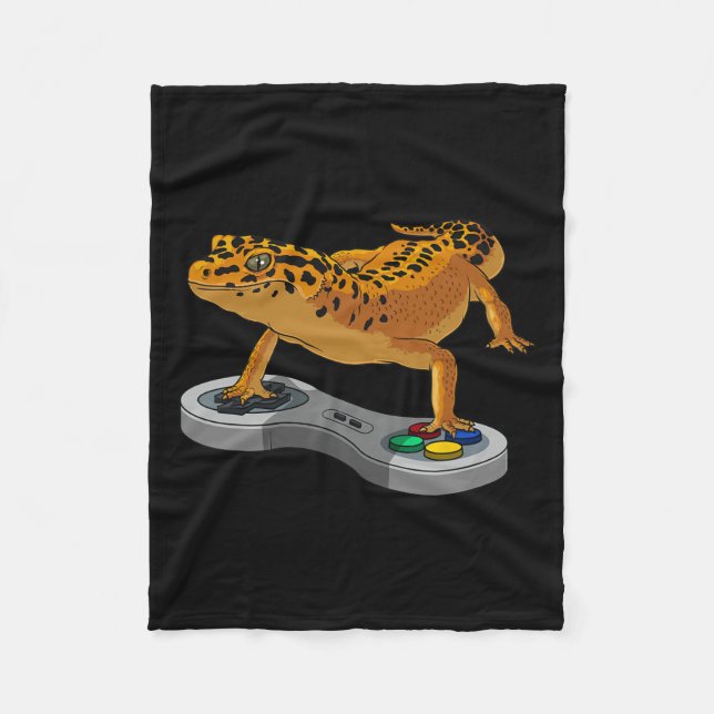 Leopard Gecko Skäggig Drakpresent Barn Coola Spela Fleecefilt (Framsidan)