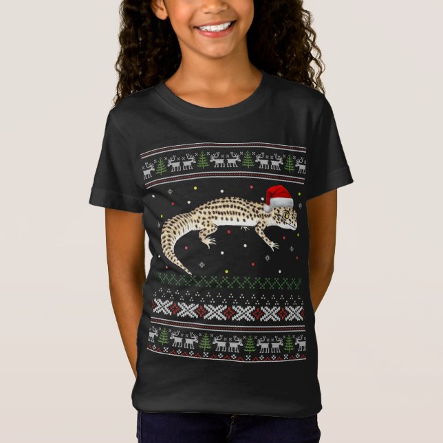 Leopard Gecko Ugly julsötare T Shirt (Framsida)