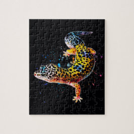 Leopard Gecko Watercolor Reptile Jigszle Puzzle Pussel
