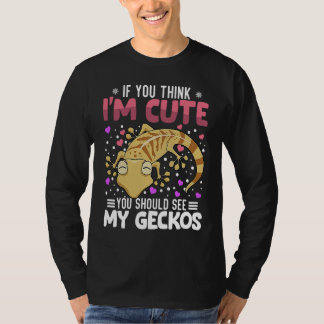 Leopard Geckos Heart Valentine's Day Animal For Wo T Shirt