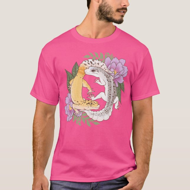 Leopard Geckos och Peony T Shirt (Framsida)