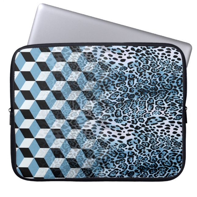 Leopard Geometric, djurhuddesign. Laptop Fodral (Framsidan)