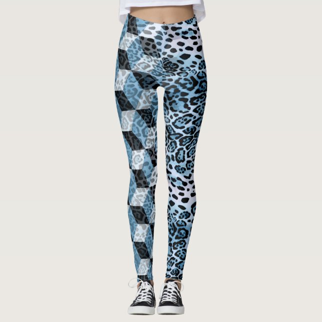Leopard Geometric, djurhuddesign. Leggings (Framsida)