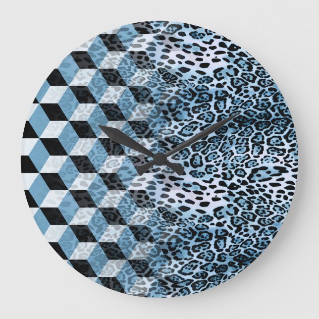Leopard Geometric, djurhuddesign. Stor Klocka (Framsida)