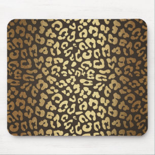 Leopard Gepard Djur Hudtryck Modern Glamour Guld Musmatta