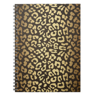 Leopard Gepard Djurhud Tryck Modern Glam Guld Anteckningsbok